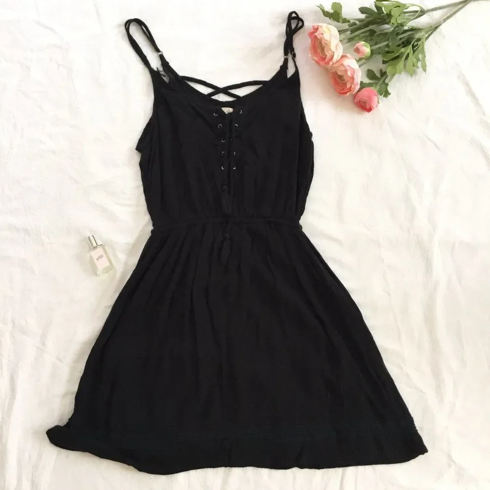 Hollister Black Spaghetti Strap Mini Dress